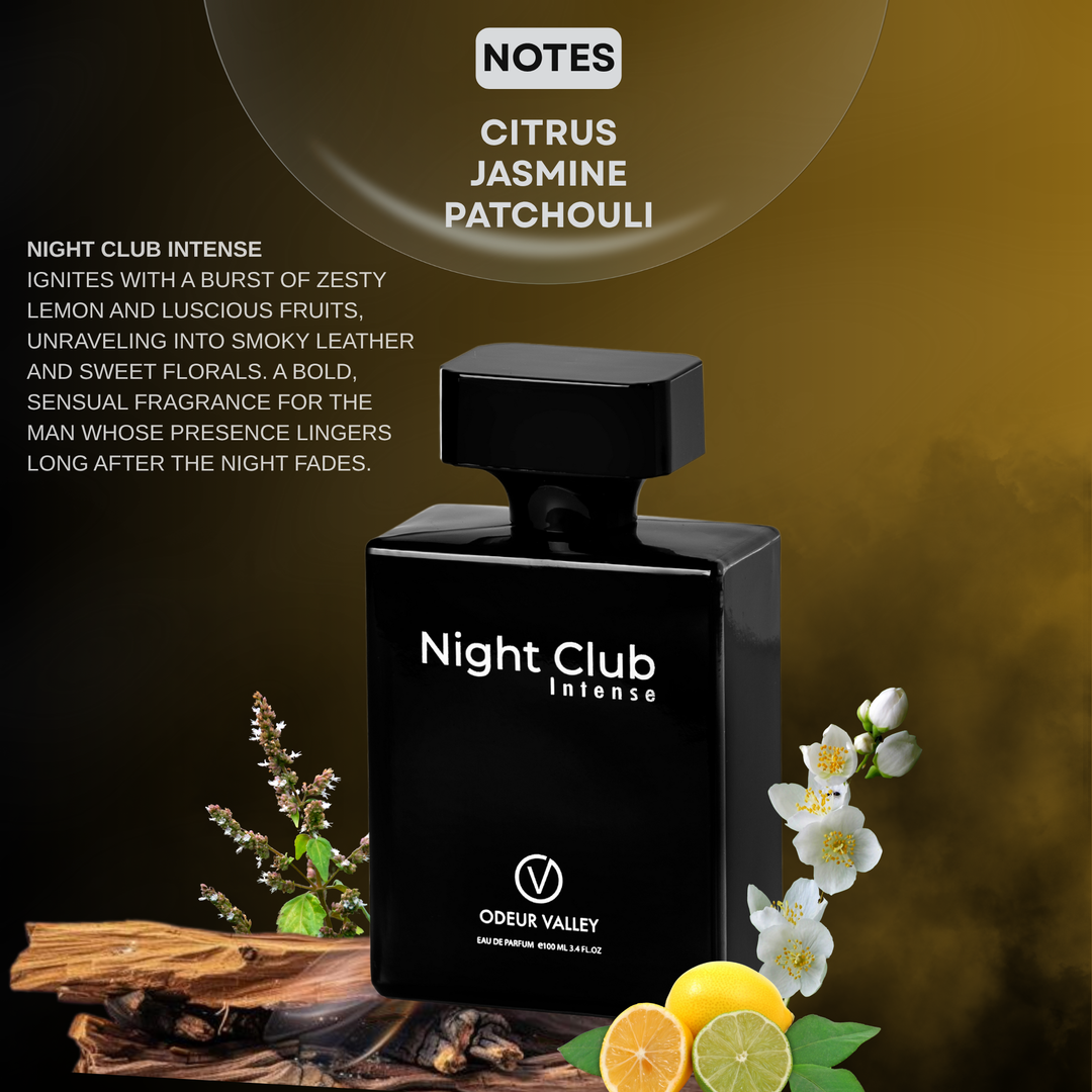 Odeur Valley Night Club Intense – luxury men’s fragrance with a dark, seductive character