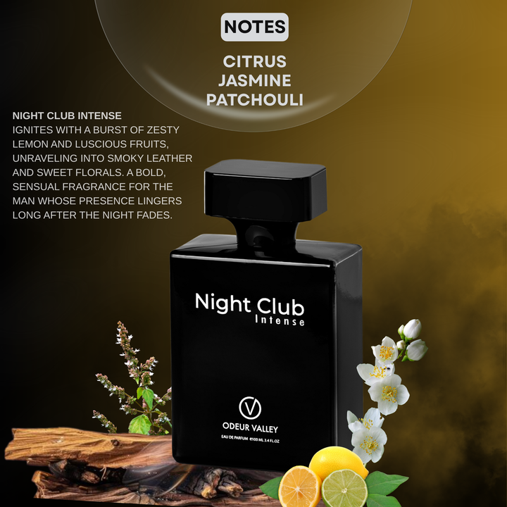 Odeur Valley Night Club Intense – luxury men’s fragrance with a dark, seductive character