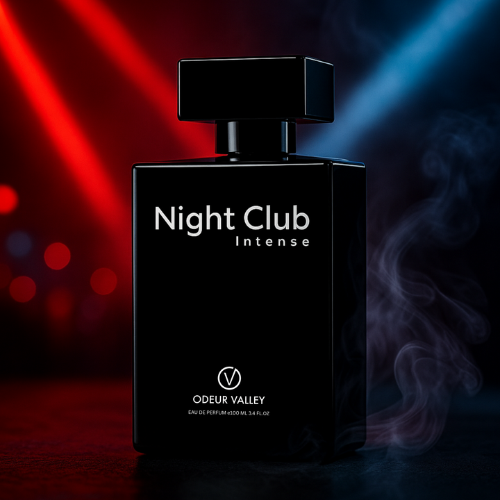 Night Club Intense – premium evening scent for men in an elegant glass perfume bottle.