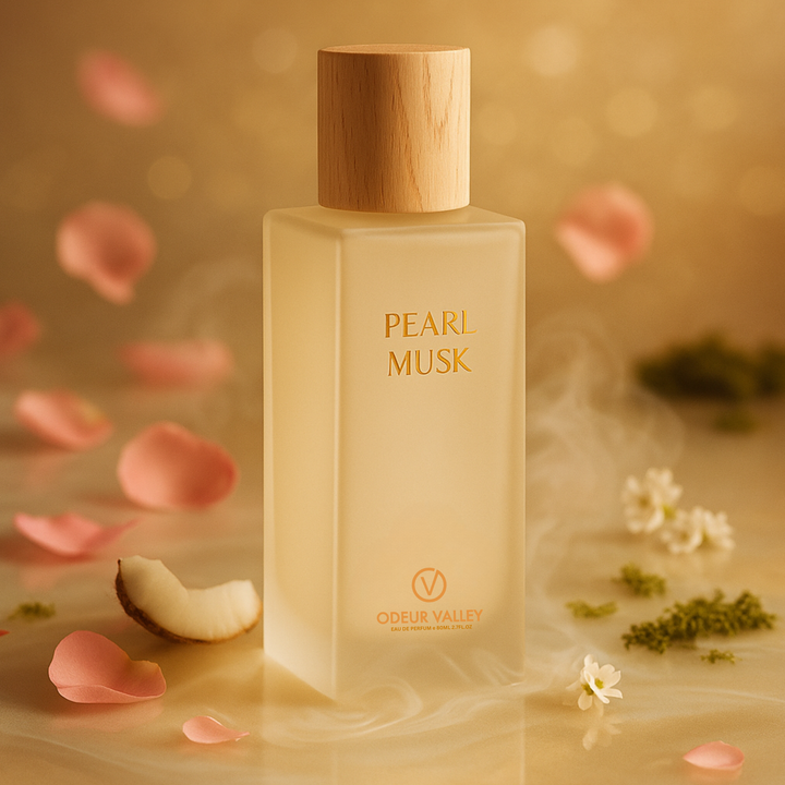 Pearl Musk perfume by Odeur Valley — luxury fragrance with rose, coconut, and soft white mus