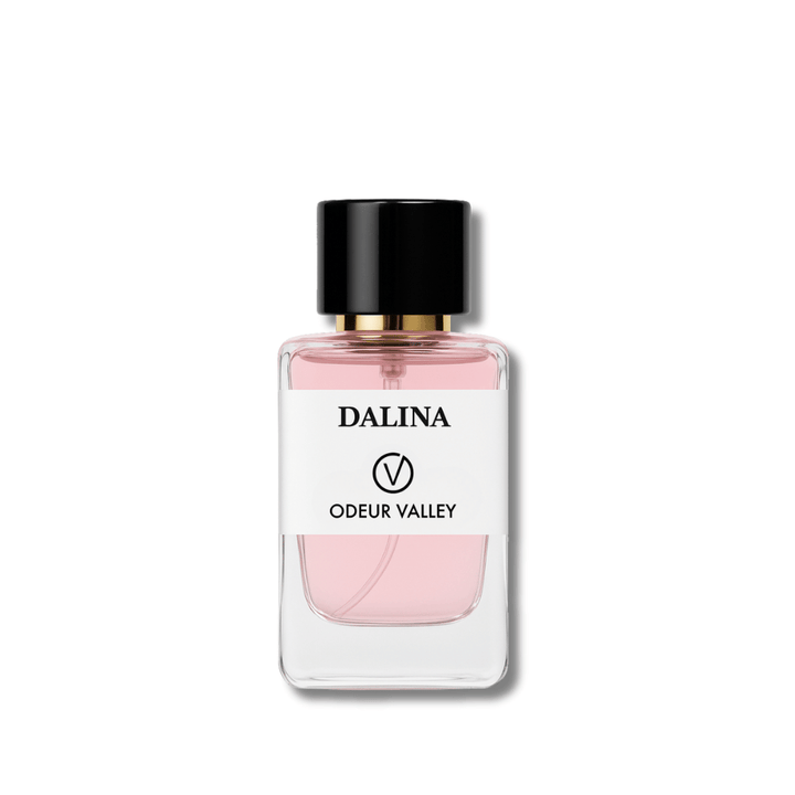 Dalina Eau de Parfum by Odeur Valley – elegant women’s perfume with rose, peony, and vanilla.