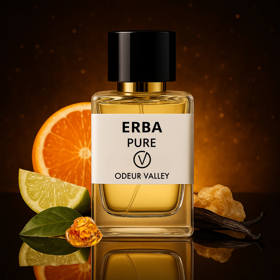 The Erba Pure fragrance from Odeur Valley, a signature fresh and fruity scent for those who want to feel bright and irresistible all day long