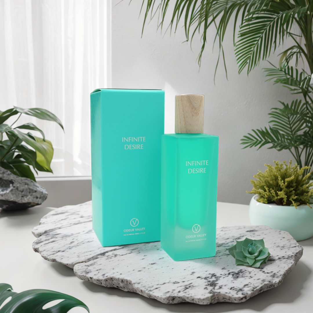 High-end Infinite Desire fragrance for men and women with floral, citrus, and woody notes