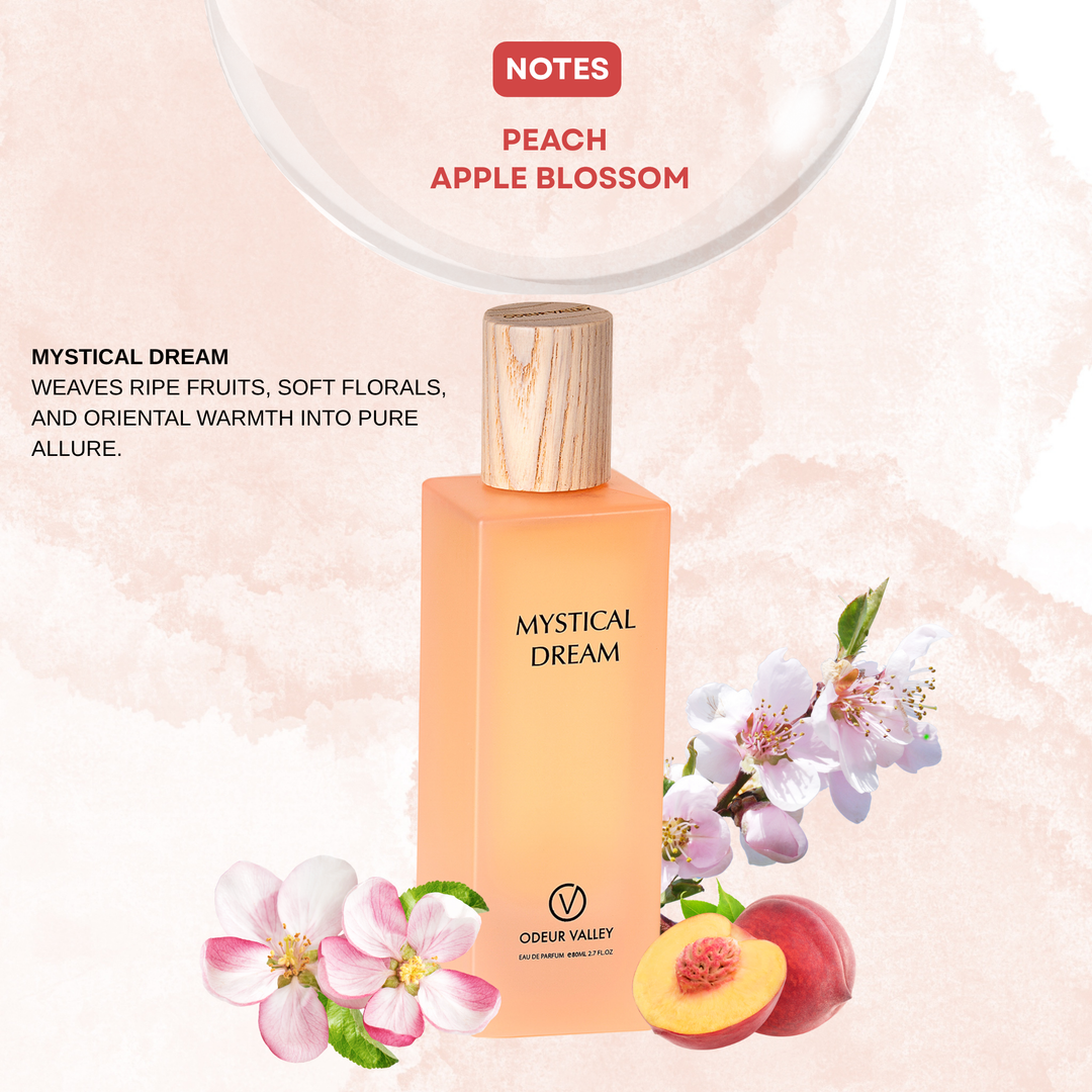 Odeur Valley Mystical Dreams – elegant perfume bottle with enchanting, romantic aroma.