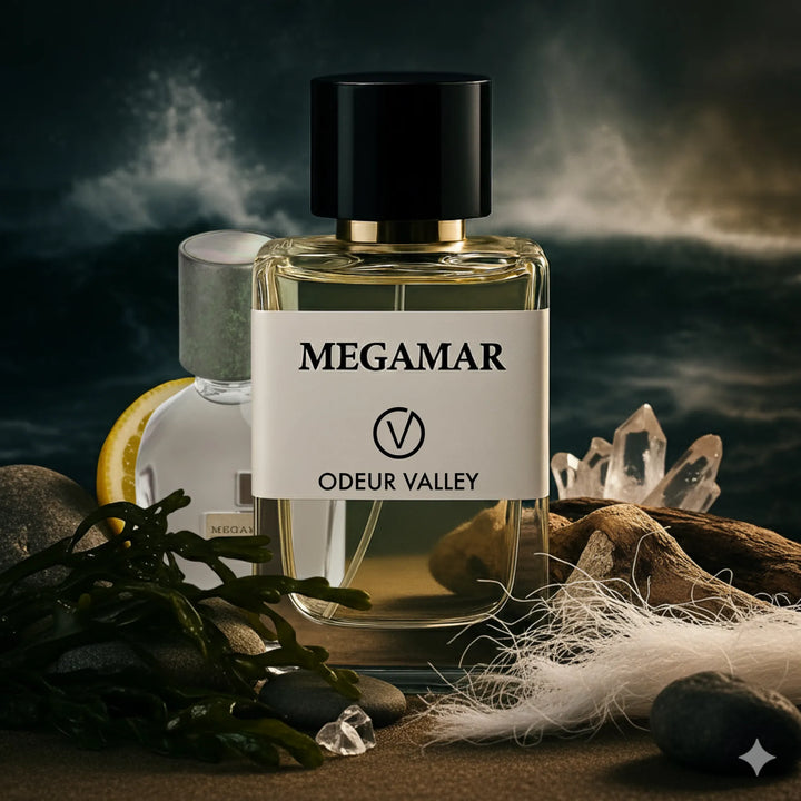  Megamar perfume by Odeur Valley, a deep, fresh scent with a powerful projection, perfect for a signature statement in Dubai