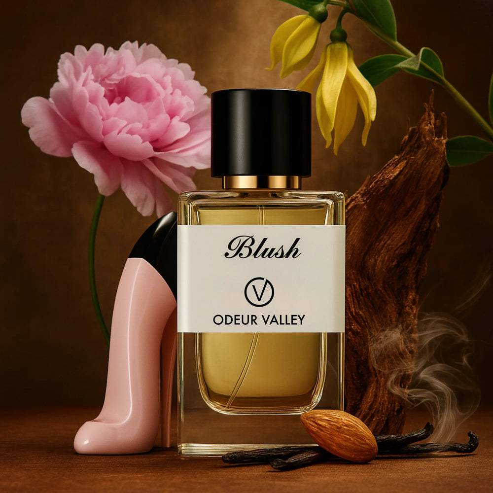 Blush, a feminine and bright floral fragrance from Odeur Valley. This scent is an elegant statement for confident women in Dubai and Abu Dhabi