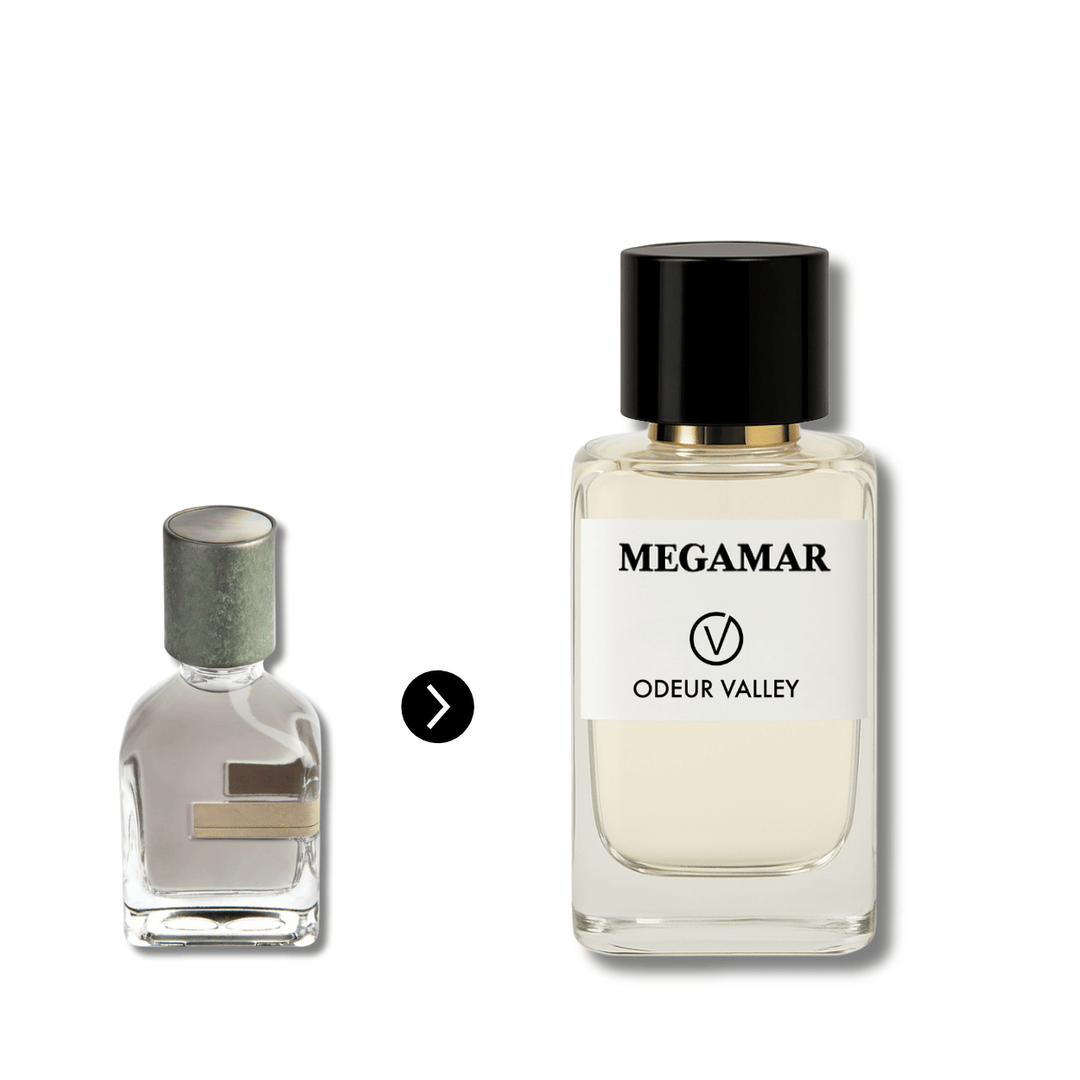 Odeur Valley's Megamar, a long-lasting unisex oceanic perfume. This deep and powerful fragrance is ideal for summer evenings and bold spirits in the UA