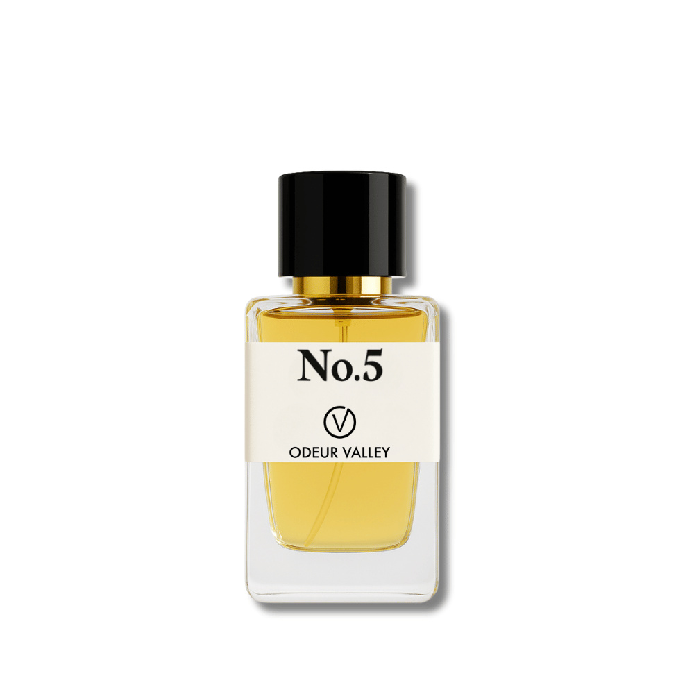 Odeur Valley's No 5, an intimate and elegant unisex perfume. This timeless musky fragrance is perfect for romantic evenings in the UAE.
