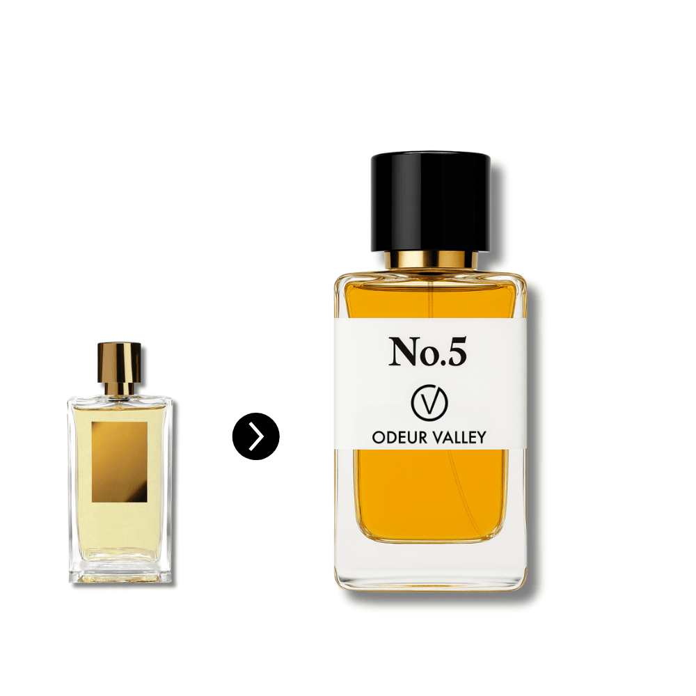 Odeur Valley's No 5, an intimate and elegant unisex perfume. This timeless musky fragrance is perfect for romantic evenings in the UAE.