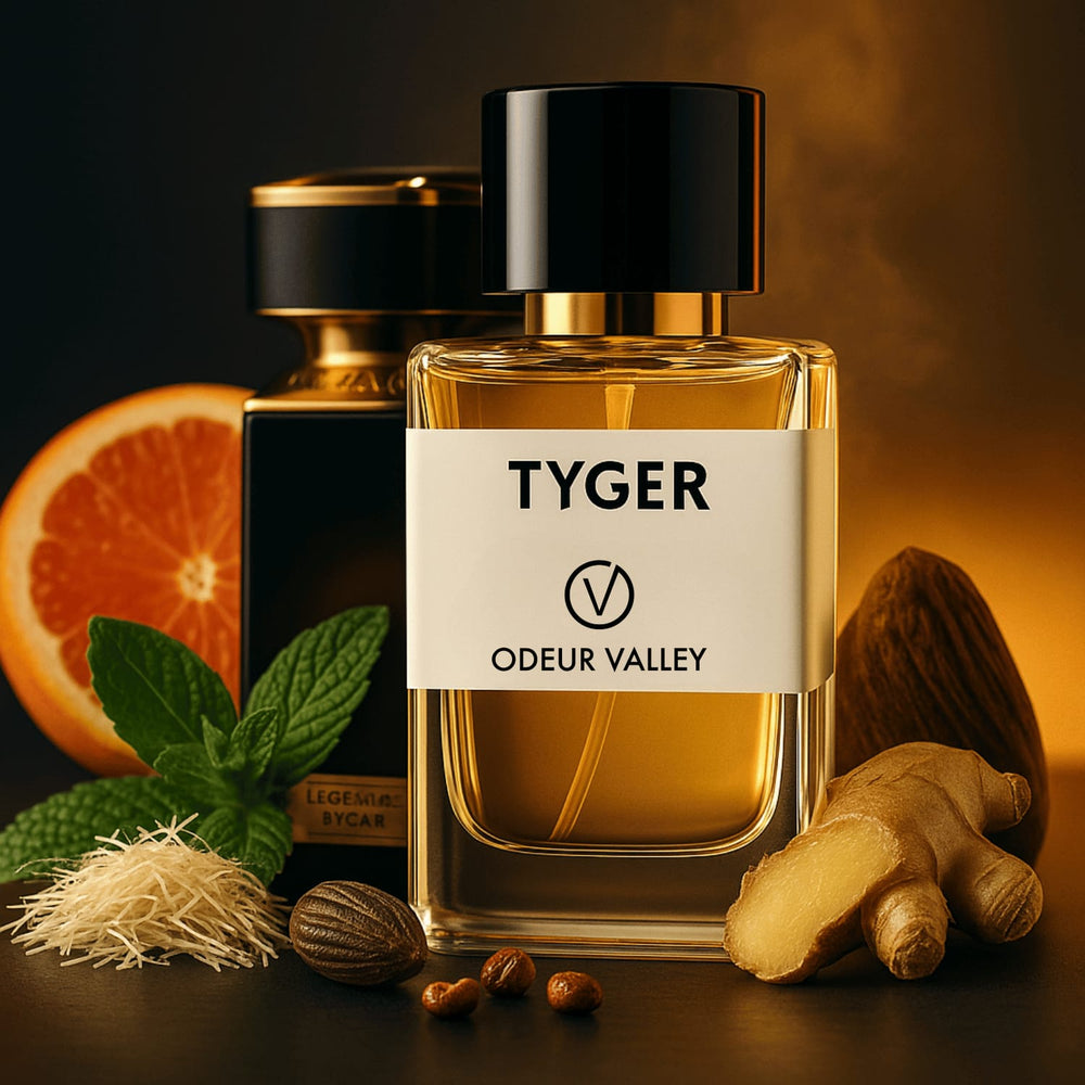 Odeur Valley Tyger – modern, vibrant men’s Eau de Parfum for warm weather confidence.
