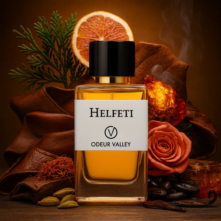 Odeur Valley presents Helfeti, a bold and intense unisex fragrance with a sensual base of Tonka Bean, Vanilla, and Musk. Designed for elegance in Dubai.