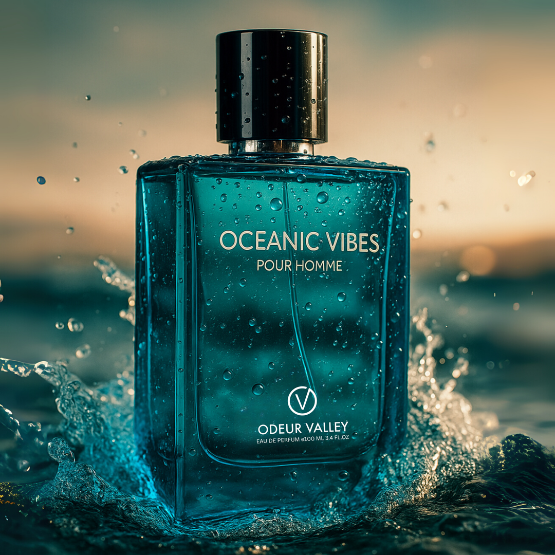Odeur Valley Oceanic Vibes – sporty, aquatic men’s fragrance in a sleek modern bottle.